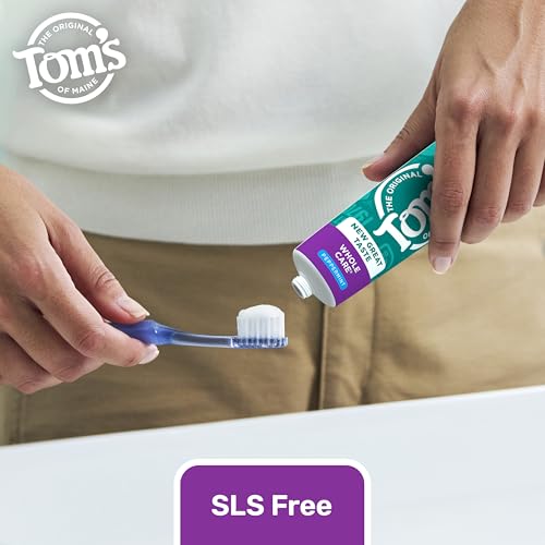 Tom's of Maine Whole Care Natural Anticavity Fluoride Toothpaste 3 Pk, 4 oz Peppermint 4 Ounce (Pack of 3)