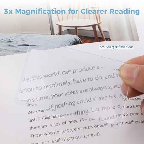 200 Pieces Thin Fresnel Lens, Credit Card Size Pocket Magnifier, Portable Magnifying Lens for Reading, 3.3 x 2.2 Inches Magnifying Lens Cards