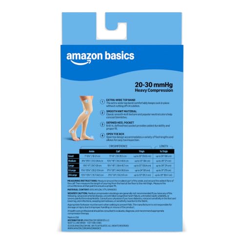 Amazon Basics Medical Compression Stockings, Women & Men Medium