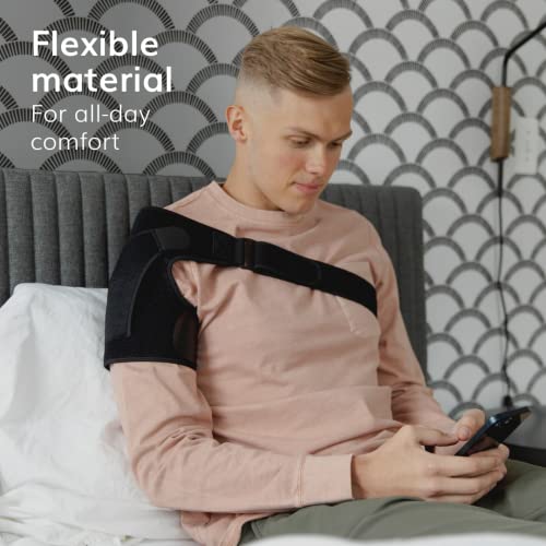 BraceAbility Shoulder Support Brace - Copper Arm Immobilizer Compression Sleeve for Torn Rotator Cuff, Labrum Tears, Bursitis, Impingement Injury Treatment, Dislocation Relief for Men and Women (S/M) S/M