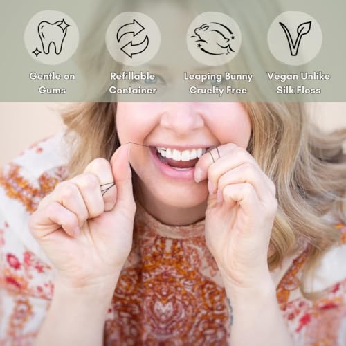 Refillable Black Container and Dental Floss Picks Bundle!