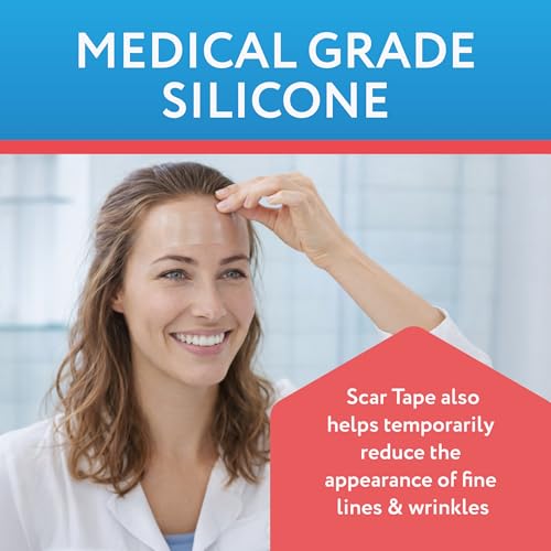 ScarAway Clear Silicone Scar Tape, Medical-Grade Cut-to-Size Silicone Strip for Surgery, Burn, Hypertrophic & Keloid Scars, Self-Adhesive, Water-Resistant, 60” x 1.6” Tape Roll