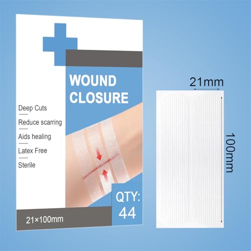 44 Wound Closure Strips 0.8in x 4 in Sterile Strip Adhesive Skin Closures Repair Wounds Without Stitches