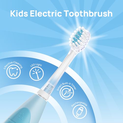Papablic Baby Tongue Cleaner for Ages 0-2 and Kids Electric Toothbrush for Ages 4+