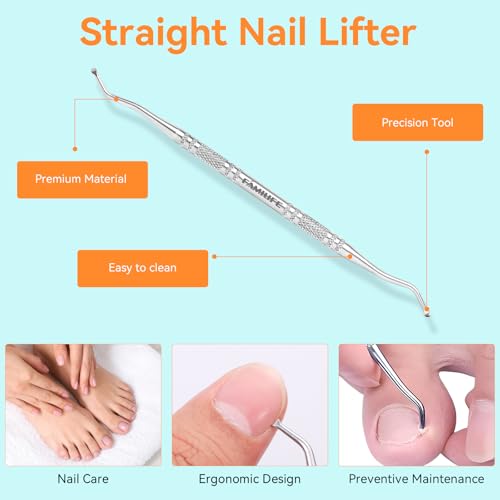 Pedicure Tool Kit and Ingrown Toenail Removal Kit, 3-Piece Set with Nail Nipper, Metal Nail File, and Fingernail Lifter for Thick, Ingrown Fingernail Removal Black 3 Pcs