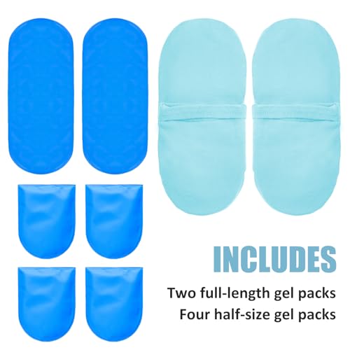Reusable Cold Therapy Socks, Ice Pack for Feet Heels Injuries Swelling, Hot and Cold Therapy Socks for Plantar Fasciitis Neuropathy Chemotherapy Pain Relief for Foot Ankle (Green) Green