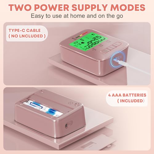 Double love Blood Pressure Monitor,Pink Blood Pressure Machine Bp Cuff Pink BP Monitor + Pink BP Cuff