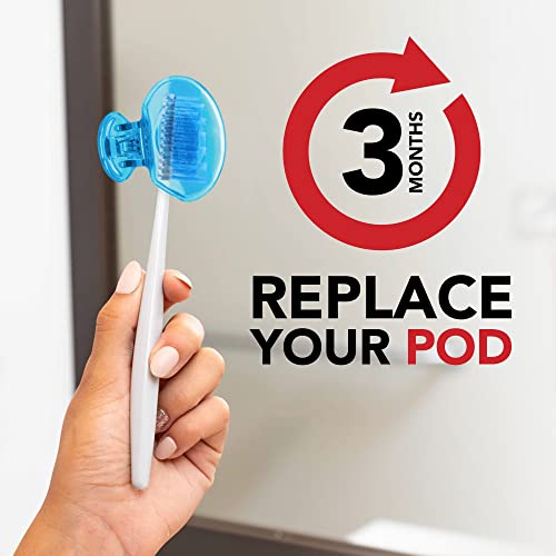 Steripod Clip-On Toothbrush Protector, Multicolor, 8 Count 2 Count (Pack of 4)