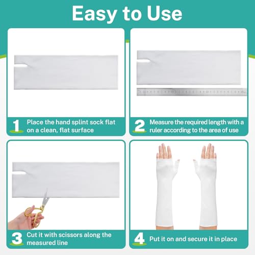 lefeke Hand Socks for Splint – Soft and Breathable, Hand and Wrist Brace Liner, Thumb Splint Cover, Arm Sleeve for Skin Protection & Comfort, Washable & Reusable Fits Most 10