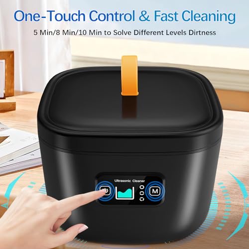 Retainer Cleaner Machine - Raccomb 45kHz LED Light Cleaner for Dentures, Aligner, Mouth Guard, Night Guard Cleaner, 255mL Sonic Cleaning Machine for Jewelry, Dental Appliances