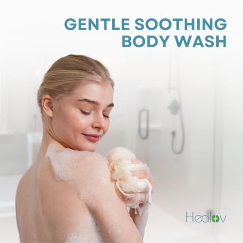 Eczema Body Wash – All Natural Eczema Soap, Dermatitis, Psoriasis Treatment for Dry Itchy Sensitive Skin Relief – Gentle Detoxifying, Healing, Anti-Itch, Oatmeal Goat Milk Bath Wash for Kids, & Adults