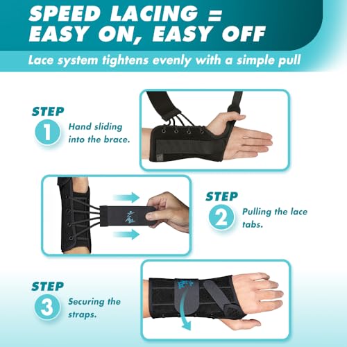Med Spec 8" Wrist Lacer Support Brace Carpal Tunnel Left Hand Small 8-inch Length
