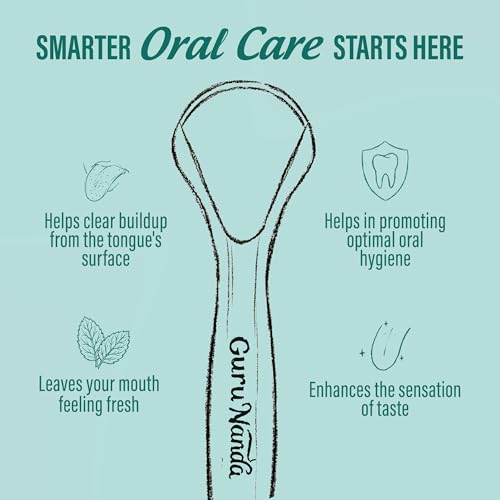 GuruNanda Stainless Steel Tongue Scraper (Pack of 12), Fight Bad Breath, Medical Grade 100% Stainless Steel Tongue Cleaner, Tongue Scraper for Adults and Kids, Great for Oral Care, Travel Friendly Spoon Shaped 1 Count (Pack of 12)