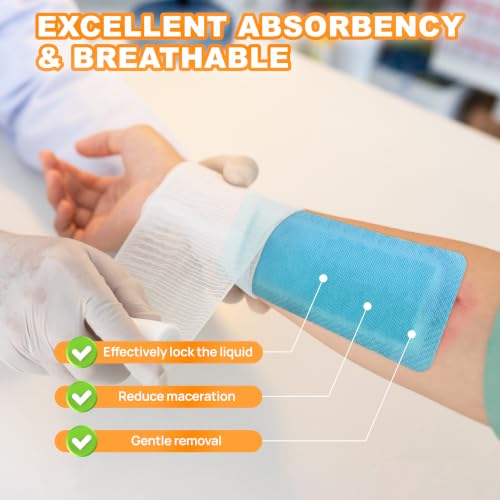 Carbou 20 Pack Super Absorbent Wound Dressing 4" x 8", Non-Adhesive Pads 4"x 8"(Pack of 20)
