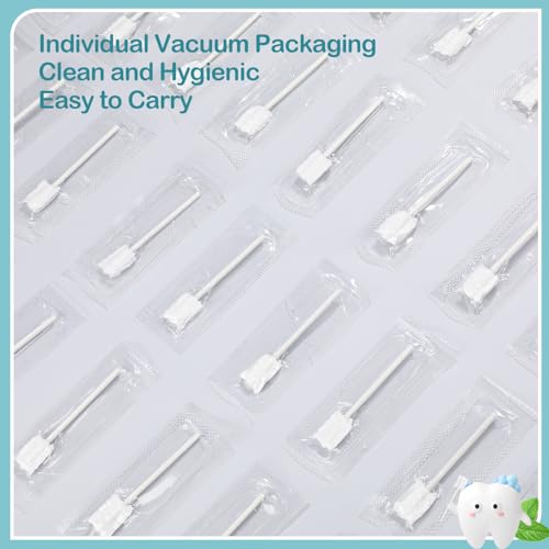 200 Pcs Baby Oral Tongue Cleaner with 4 Finger Toothbrush, Blue