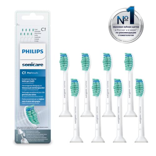 Philips Sonicare ProResults Replacement Heads For Toothbrush HX6018/07 Standard (Replacement Brush Head) 8 pc 8 Count (Pack of 1)
