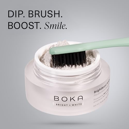 Boka Fluoride Free Toothpaste, Nano Hydroxyapatite Toothpaste, Appropriate for Sensitive Teeth - for Adult Oral Care - Ela Mint Flavor, 4 Fl Oz 1Pk and Boka Teeth Whitening Brightboost Powder Bundle