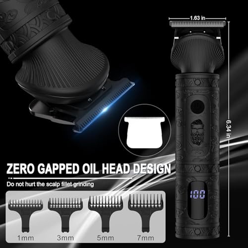 Scttomon Beard Trimmer for Men Professional Mens Beard Grooming Kit T-Blade Trimmer Electric Shaver Razor Nose Body Trimmer Hair Cutting Kit Cordless 7 in 1 Black