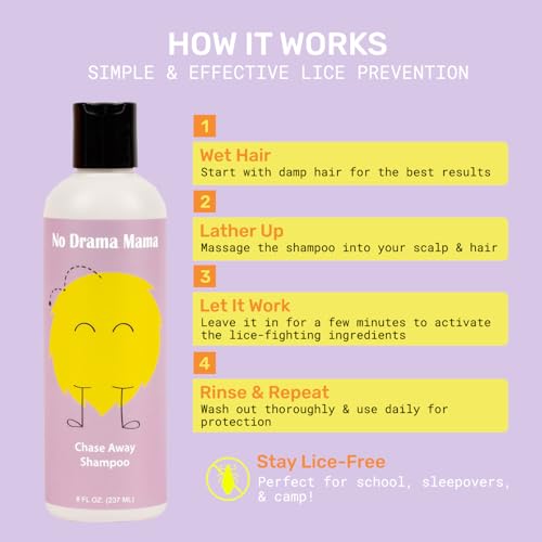 Chase Away Anti-Lice Shampoo, Natural Non-Toxic, All Hair Types