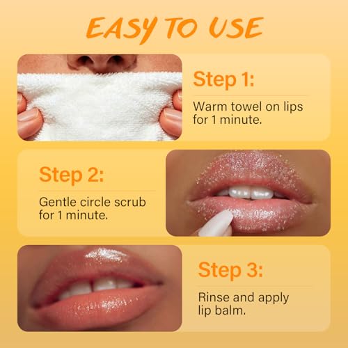 Turmeric Lip Scrub for Dark Lips Vitamin C Lip Scrubber Exfoliator
