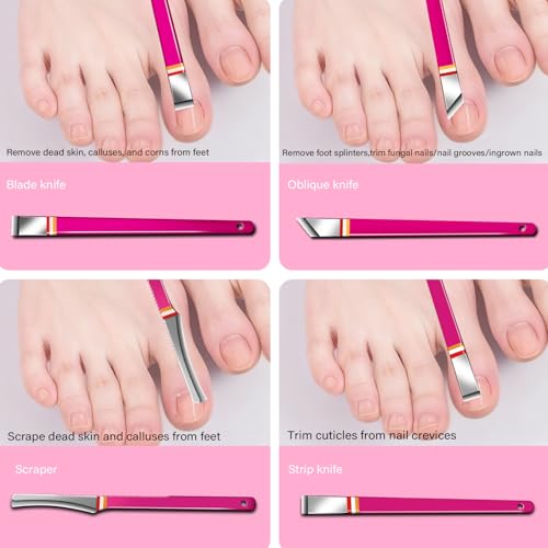 Manicure Pedicure Set, 19-Piece Premium Stainless Steel Grooming Kit Crafted with Care – Professional Nail Clippers & Tools with Travel Case for Men & Women pink