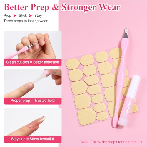 20 Sets 8-in-1 Press On Nail Prep Kit, Nail Prep Application Disposable Kit Black
