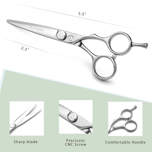Hair Cutting Shears 5.5 Inch,Professional Barber Scissors with 440C Steel 5.5" Hair shears