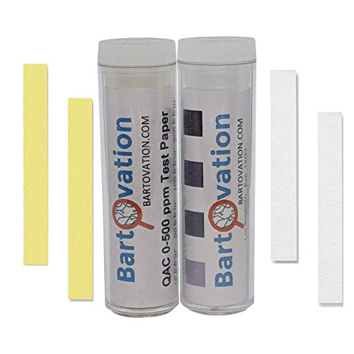 Restaurant Sanitizer Test Kit for QAC Quaternary Ammonium 0-500 ppm Quat & Chlorine 10-200 ppm Chemical Test Paper for Food Service [2 Vials of 100 Paper Strips] - BeesActive Australia