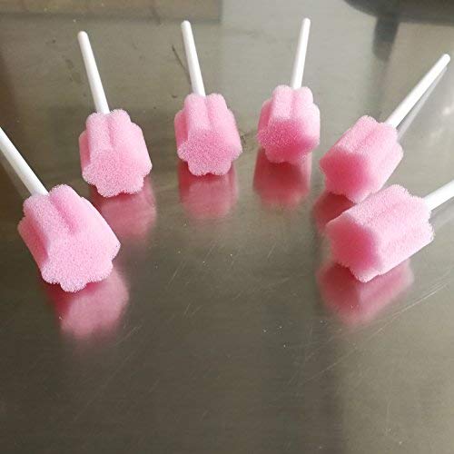 Disposable Oral Swabstick Oral Care Foam Swabs, Individually Wrapped, Untreated,Pink, 150 counts pink