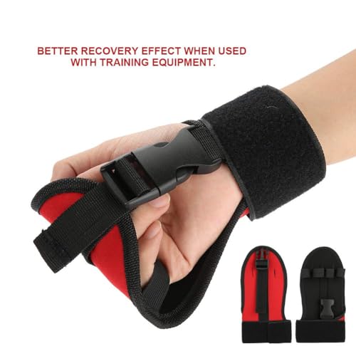 Brrnoo Stroke Recovery Gloves Black Finger Glove Auxiliary Fixed Glove Rehabilitation Training Equipment Hand Fist Stroke Hemiplegia Fixed Hand Fingers Traction Hand Brace Splint Support for(Gloves) Snap-on gloves