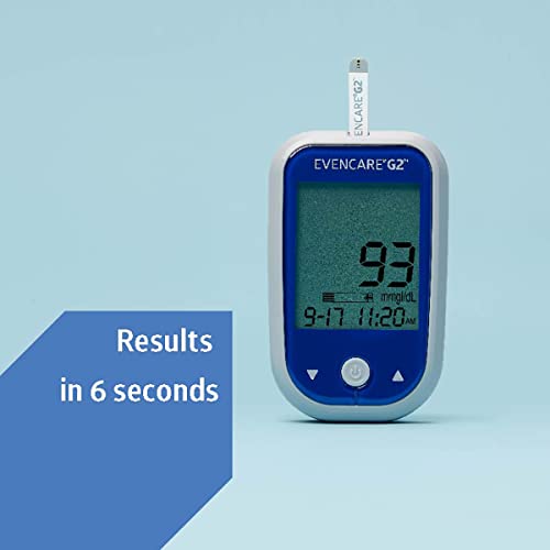 Medline EvenCare G2 Blood Glucose Test Strips, Self-testing with G2 Monitoring System, 6 Second Results, 50 Count System, 6 Second Results, 50 Count 50 Count (Pack of 1)