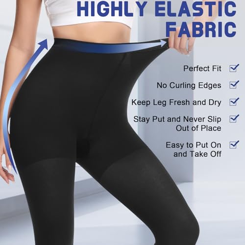 beister Compression Pantyhose, 20-30 mmHg Closed Toe Waist-High Tights Large Black