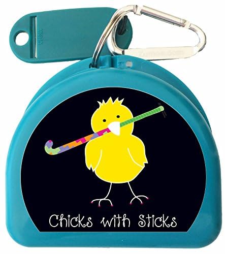 Field Hockey (Aqua) Mouthguard case Mouth Guard Case Retainer Case - Field Hockey Chick Aqua