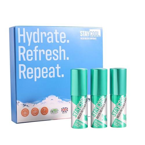 Stay Cool Spearmint Breath Freshener Spray, 3-Pack