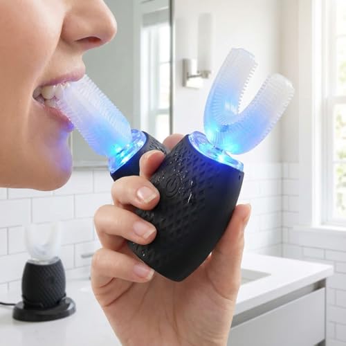U Shaped Electric Toothbrush for Adults Daily Oral Care Deep Black
