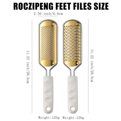 White Foot File Callus Remover, Foot File for Feet – Professional Pedicure Tool for Dead Skin Removal & Cracked Heels – Ultimate Stainless Steel Foot Scrubber for Soft, Healthy Feet White B