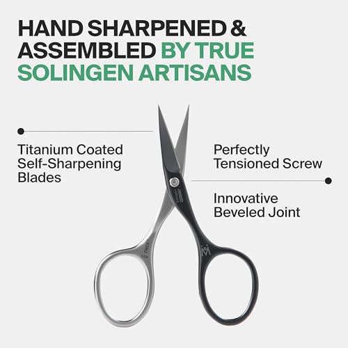 GERMANIKURE Professional Nail Scissors, Self-Sharpening Steel, Cork Case Cork Sleeve