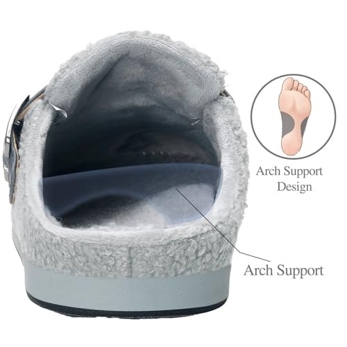 Hsyooes Orthopedic Arch Support Slippers for Women Men 11.5 Women/10.5 Men Grey