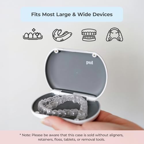 PUL Dental Care Bundle: Pack of 200 Floss Picks + White Aligner Case – Mint Teeth Flossers for Deep Cleaning, Case for Storing Invisalign, Retainers, Mouth & Night Guards, PUL Removal Tool & More