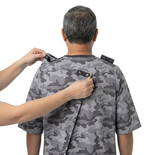 Silverts Men's Adaptive Open Back Hospital Gown, Assisted Dressing Apparel 3X-Large Classy Camo