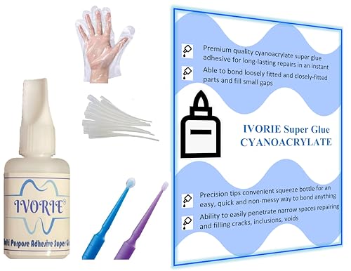 Ivorie Instant Bonding Glue Adhesive - Dental Lab (Gel - 1oz) GEL - 1oz