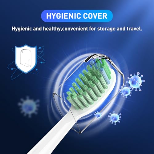 Toothbrush Replacement Heads Compatible with TAO Clean Sonic Electric Toothbrush - Daily Care Whitening Brush Heads Compatible with Taoclean, White
