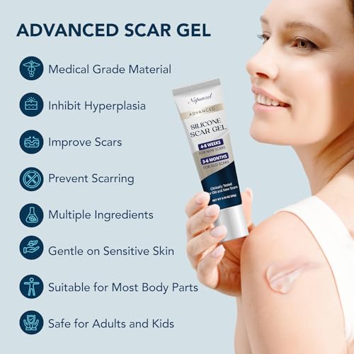 Silicone Scar Gel: Silicone Gel for Scars - Scar Cream - Advanced Scar Removal Cream for Old and New Scars - Medical Grade Silicone - Scalds Surgery Injury Stitches Burns - Fast Absorbing - 20g