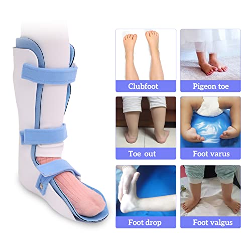 Kids AFO Drop Foot Brace Baby Ankle Foot Orthosis Night Splint for Children Toddler Pediatric Strephenopodia Support Strephexopodia Splint Walking with Shoes or Sleeping (XL-Left) XL-Left White