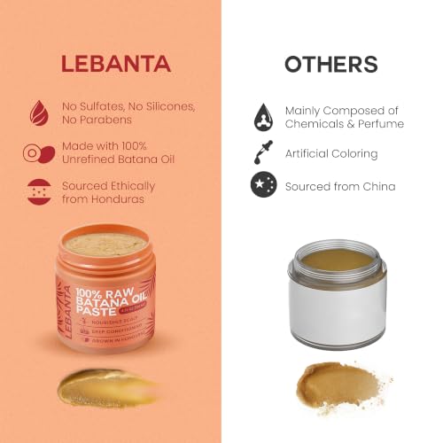Lebanta Raw Batana Oil For Hair - 100% Pure Organic 4oz Scalp & Hair Mask 4 Count (Pack of 1)