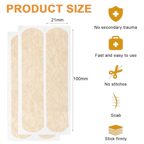 Skin Wound Closure Strips Breathable Sterilie Wounds Closure Bandage 30 Plasters 21x100mm Stitch Free Laceration Repair Tape