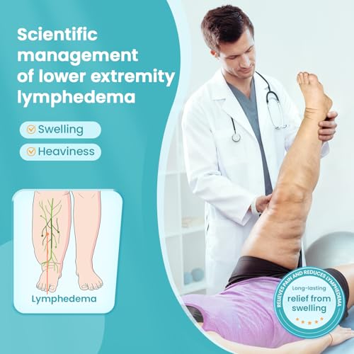 Sylong® Swelling Edema Calf & Foot Compression Wrap Adjustable Sleeve For Lower Leg and Foot Lymphedema Circulation (XL) XL