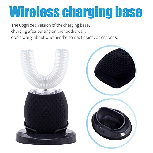 Automatic Electric Toothbrush Portable Washable Soft Bristles 30s Automatic Timer Wireless Charging Dual-Use for Travel & Home
