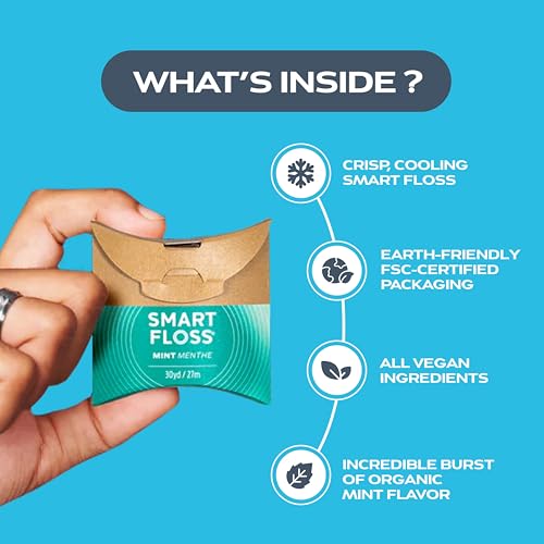 DrTung's Smart Floss, Mint Natural Expanding Dental Floss - Pack of 6 90 Foot (Pack of 6)