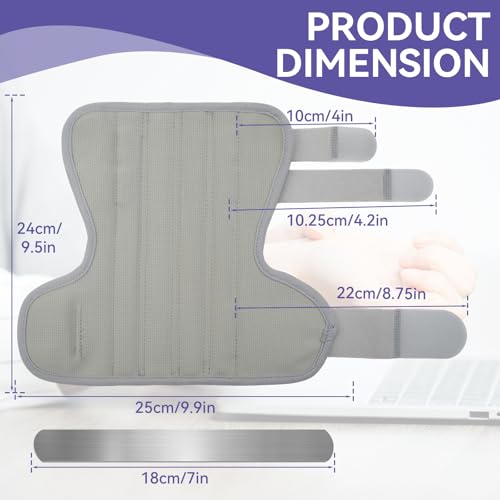Trigger Finger Splint with Aluminum Finger Brace Joint Stabilizer, Adjustable Right or Left Composite Fabric Hand Brace with Finger Support for Broken Fingers, Sprains, Mallet Injury, Arthritis